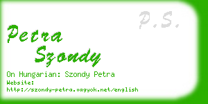 petra szondy business card